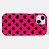 Coques Case-Mate iPhone Motif de coeur rose et noir (Verso (horizontal))