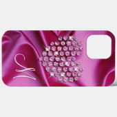 Coques Case-Mate iPhone Motif de coeur rose personnalisé (Verso (horizontal))