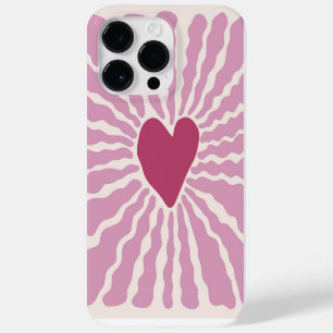 Coque Pour Pour iPhone 14 Pro Max Motif de coeur rose romantique moderne