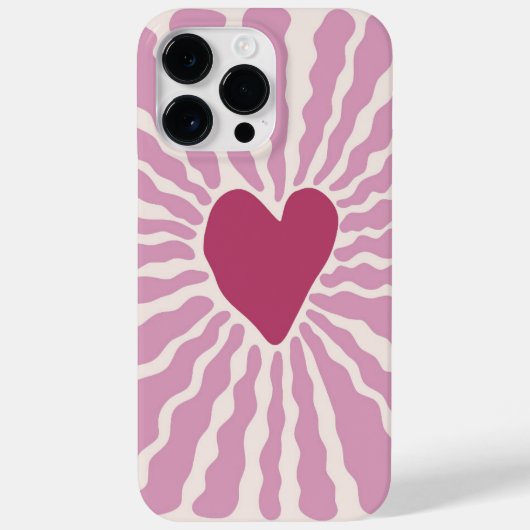 Coques Case-Mate iPhone Motif de coeur rose romantique moderne (Verso)
