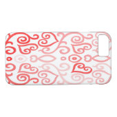 Coques Case-Mate iPhone Motif de coeur rouge et rose (Dos (Horizontal))