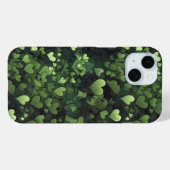 Coques Case-Mate iPhone Motif de coeur vert foncé (Verso (horizontal))