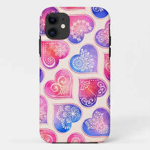 Case-Mate iPhone Case Motif de cœurs en dentelle à l'aquarelle