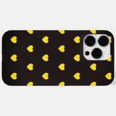 Coques Case-Mate iPhone Motif de cœurs jaunes (Verso (horizontal))