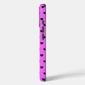 Coques Case-Mate iPhone Motif de coeurs rose et noir flashy (Verso / Gauche)