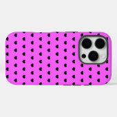 Coques Case-Mate iPhone Motif de coeurs rose et noir flashy (Verso (horizontal))