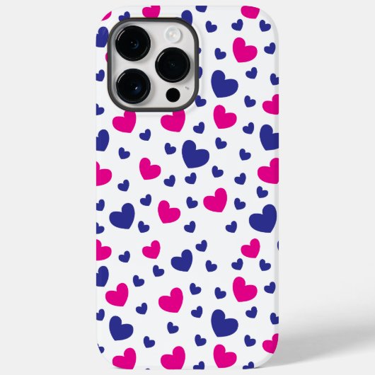 Coques Case-Mate iPhone Motif de coeurs roses bleus pour la Saint-Valentin (Verso)