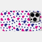 Coques Case-Mate iPhone Motif de coeurs roses bleus pour la Saint-Valentin (Verso (horizontal))