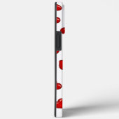 Coques Case-Mate iPhone Motif de coeurs rouges élégant sur blanc monogramm (Verso / Droite)