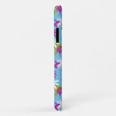 Coques Case-Mate iPhone Motif de colibri rose bleu tropical (Dos/Droite)