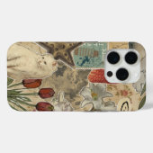 Coques Case-Mate iPhone Motif de collage floral de chat – Conception artis (Verso (horizontal))