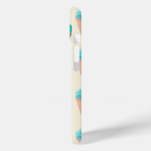 Coques Case-Mate iPhone Motif de cône de glace bleu, jaune clair (Verso / Gauche)