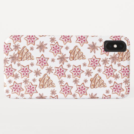 Coques Case-Mate iPhone Motif de cookies de Noël doux (Dos (Horizontal))