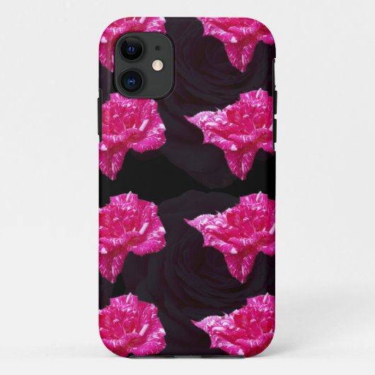 Coques Case-Mate iPhone Motif De Couche Rose Rose Chaud Et Noir, (Dos)