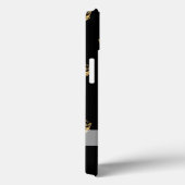 Coques Case-Mate iPhone Motif de couronne noir et or (Verso / Droite)