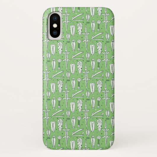 Coques Case-Mate iPhone Motif de crocodile de croquis (Dos)