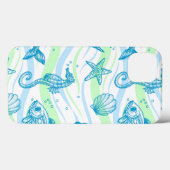 Coques Case-Mate iPhone Motif de croquis marine (Verso (horizontal))