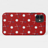 Coques Case-Mate iPhone Motif de crosse rouge (Dos (Horizontal))