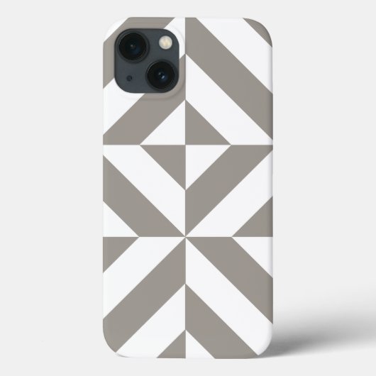 Coques Case-Mate iPhone Motif de cube géométrique gris argenté (Verso)