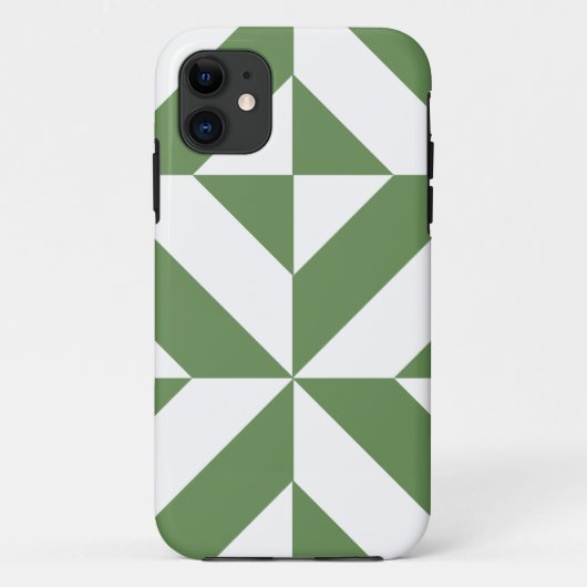Coques Case-Mate iPhone Motif de cube vert laiton foncé (Dos)