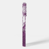 Coques Case-Mate iPhone Motif de Damas Plum et Blanc Moody avec nom (Verso / Droite)