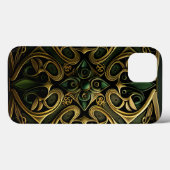 Coques Case-Mate iPhone Motif de décoration en bronze vert (Verso (horizontal))