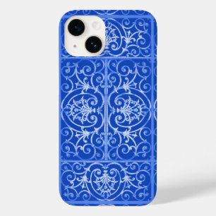 Coque Pour iPhone 14 Motif de défilement bleu royal