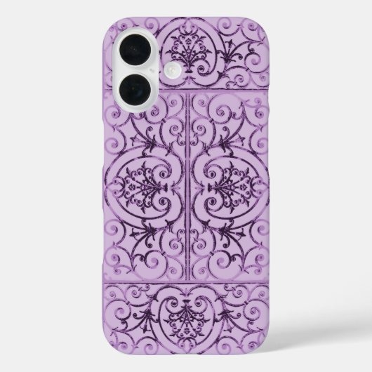 Coques Case-Mate iPhone Motif de défilement Lilac (Verso)