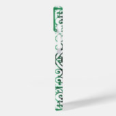 Coques Case-Mate iPhone Motif de défilement vert et blanc (Verso / Gauche)