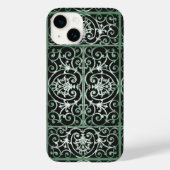 Coques Case-Mate iPhone Motif de défilement vert et noir (Verso)