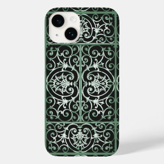 Coques Case-Mate iPhone Motif de défilement vert et noir (Verso)