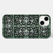 Coques Case-Mate iPhone Motif de défilement vert et noir (Verso (horizontal))