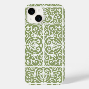 Coque Pour iPhone 14 Motif de défilement vert olive
