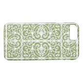 Coques Case-Mate iPhone Motif de défilement vert olive (Dos (Horizontal))
