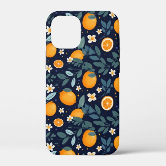 Coques Case-Mate iPhone Motif de délice orange et floral (Verso)