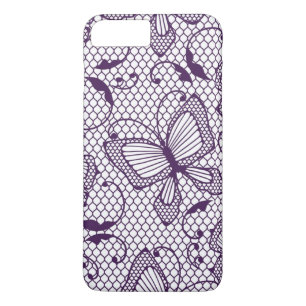 Coque iPhone 8 Plus/7 Plus Motif de dentelle avec des papillons