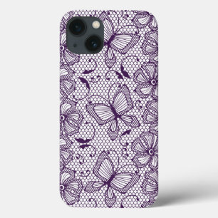 Coques Pour iPhone Motif de dentelle avec des papillons