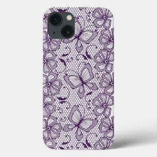 Coques Pour iPhone Motif de dentelle avec des papillons