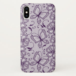 Coques Pour iPhone Motif de dentelle avec des papillons
