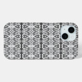 Coques Case-Mate iPhone Motif de dentelle grise et blanche (Verso (horizontal))