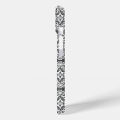 Coques Case-Mate iPhone Motif de dentelle grise et blanche (Verso / Gauche)