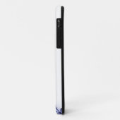 Coques Case-Mate iPhone Motif de design graphique - bleu blanc + votre tex (Dos/Gauche)