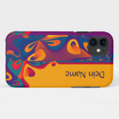 Coques Case-Mate iPhone Motif de design graphique - orange violet + votre  (Dos (Horizontal))