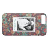 Coques Case-Mate iPhone motif de dessin animé floral Custom Photo & Name (Dos (Horizontal))
