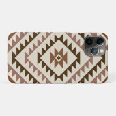 Coques Case-Mate iPhone Motif de diamant aztèque marron et crème (Dos (Horizontal))