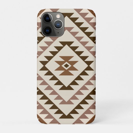 Coques Case-Mate iPhone Motif de diamant aztèque marron et crème (Dos)