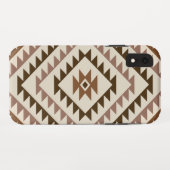 Coques Case-Mate iPhone Motif de diamant aztèque marron et crème (Dos (Horizontal))