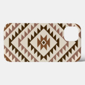 Coques Case-Mate iPhone Motif de diamant aztèque marron et crème (Verso (horizontal))