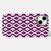 Coques Case-Mate iPhone Motif de diamant blanc et violet de prune (Verso (horizontal))