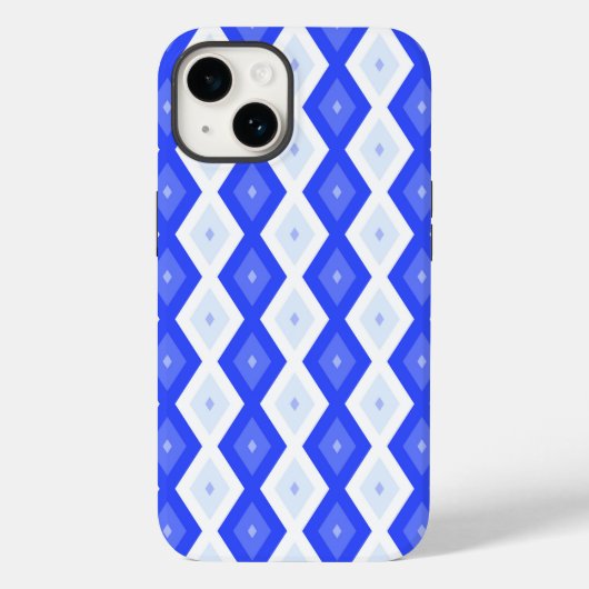 Coques Case-Mate iPhone Motif de diamant bleu royal (Verso)